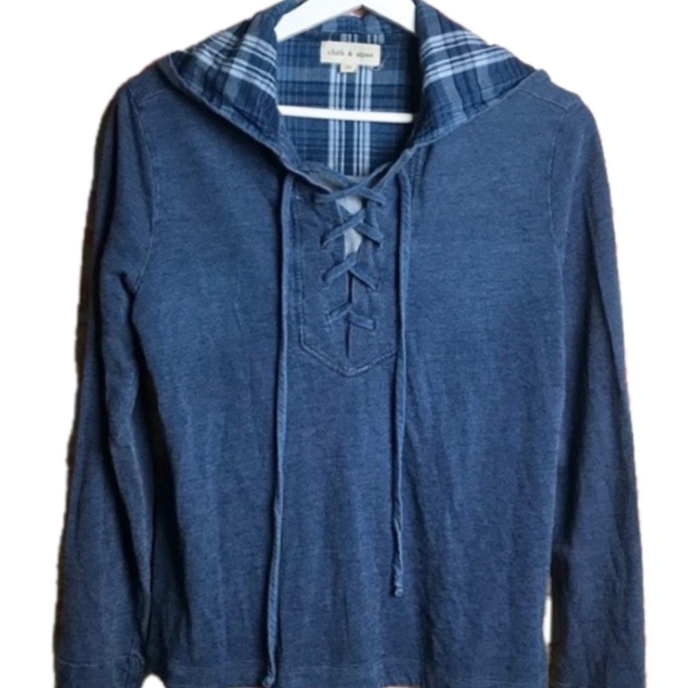 Cloth & Stone lace Up Hooded Top